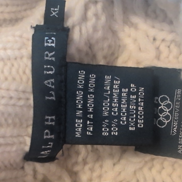 Ralph Lauren Olympic Team USA Vancouver 2010 CableKnit Sweater Wool & Cashmere - Picture 4 of 13